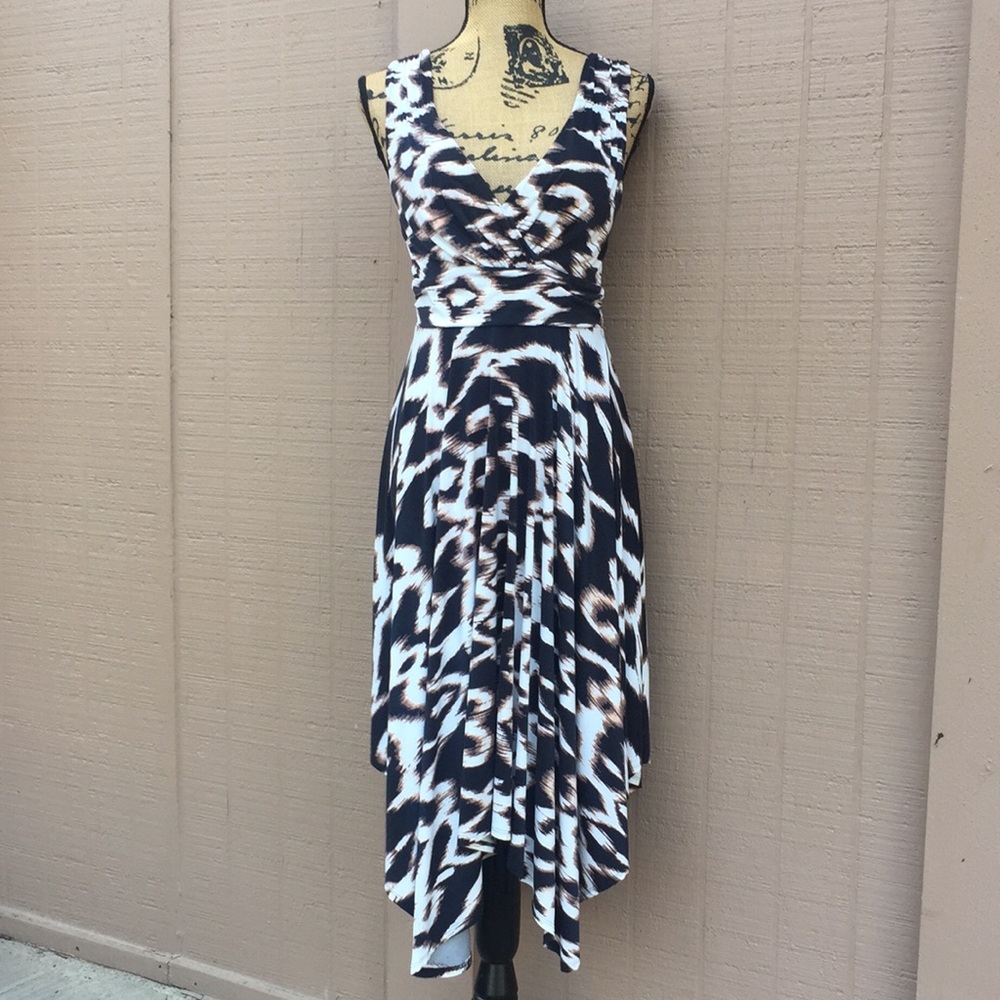 Sz S Soma Tribal Print Hi Lo Midi Dress EUC
